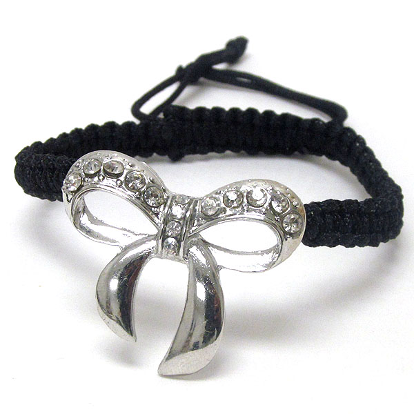 Crystal deco ribbon friendship bracelet