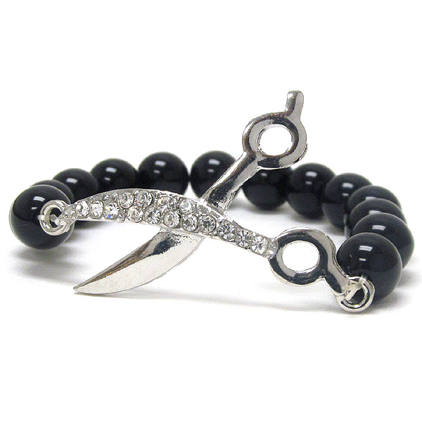 Crystal deco scissor stretch bracelet