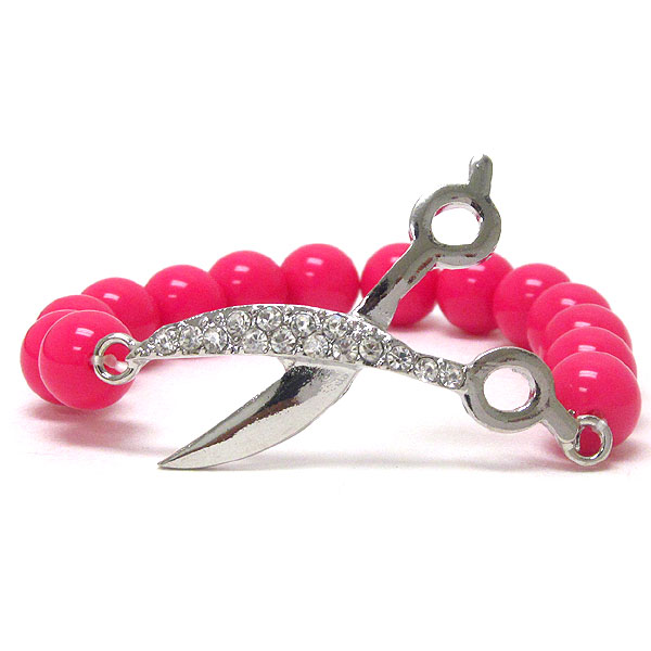 Crystal deco scissor stretch bracelet