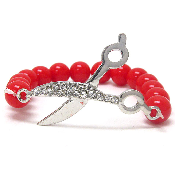 Crystal deco scissor stretch bracelet