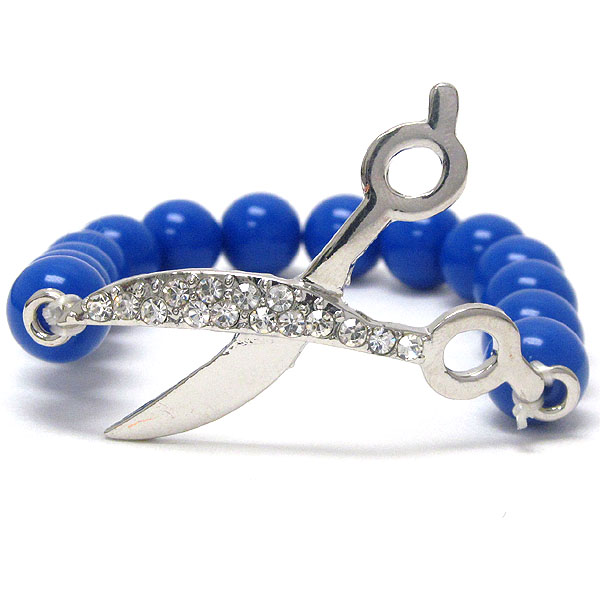 Crystal deco scissor stretch bracelet