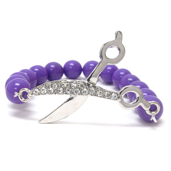 Crystal deco scissor stretch bracelet