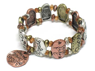 Love peace hope faith friends message  chicos style stretch bracelet