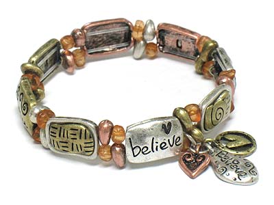 If you believe,nothing is impossible  chicos style stretch bracelet