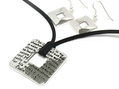 Bible message cord necklace set - psalm 23:1-3