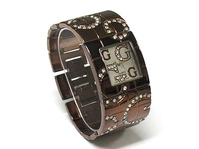 Designer style multi g pattern metal watch