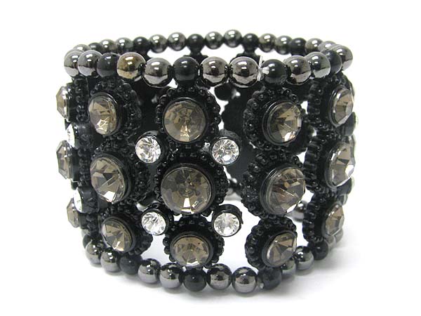 Crystal stud wide stretch bracelet