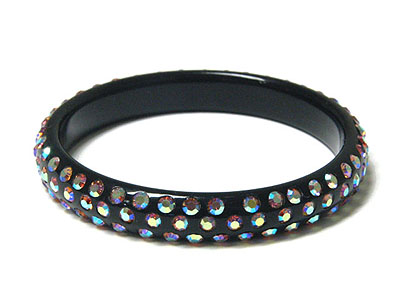 Multi crystal transparent acrylic bangle