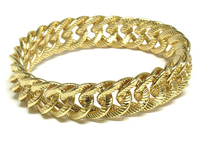 Chain shape metal bangle bracelet