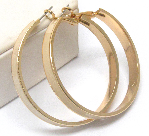 Plain metal hoop earring - hoops