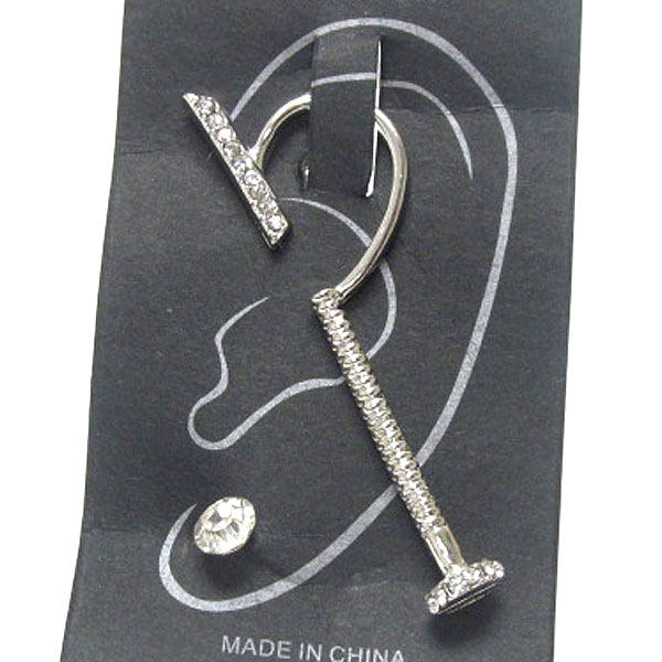 Crystal deco nail ear hook