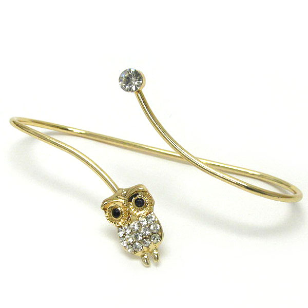 Crystal owl palm bracelet