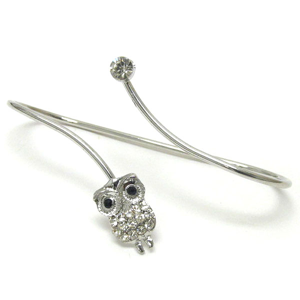 Crystal owl palm bracelet