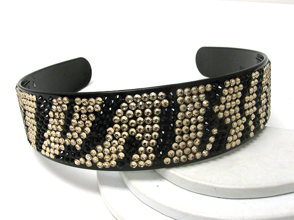 Multi stone animal print pattern deco headband