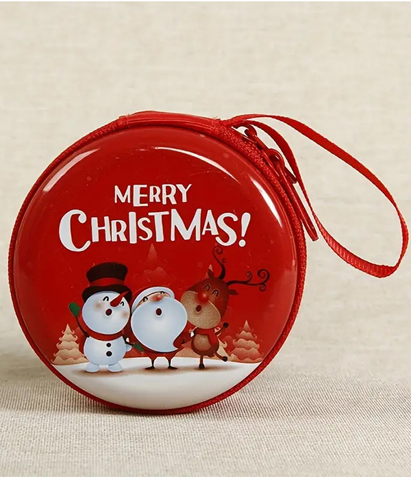 Christmas theme metal coin purse