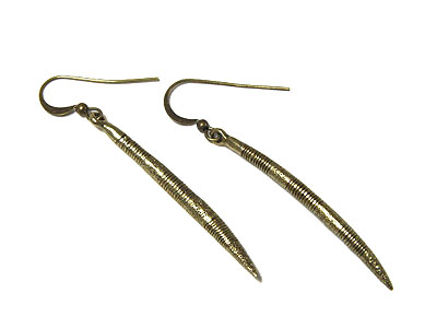 Burnish gold metal earring