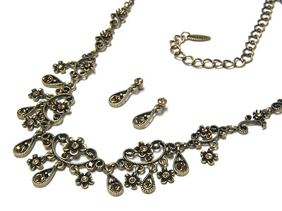 Austrian crystal noblesse necklace and earring set