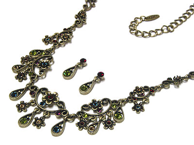 Austrian crystal noblesse necklace and earring set