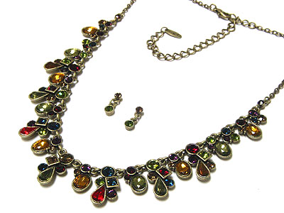 Austrian crystal noblesse necklace and earring set