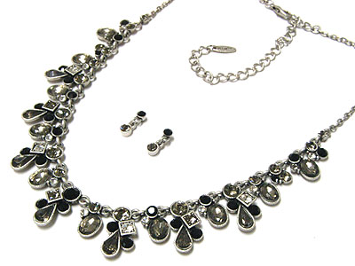 Austrian crystal noblesse necklace and earring set