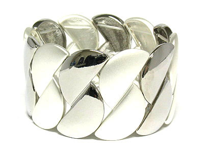 Chain pattern metal casting stretch bracelet