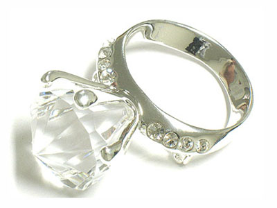 Crystal large ring brooch