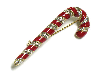 Christmas theme crystal candy stick pin