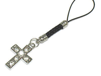 Crystal cross cellphone charm