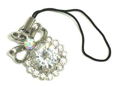 Crystal flower cellphone charm