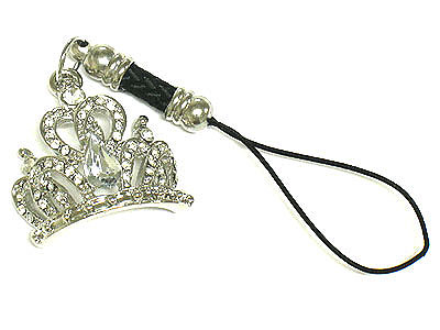 Crystal crown cellphone charm