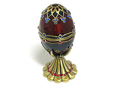 Crystal deco metal egg jewelry box