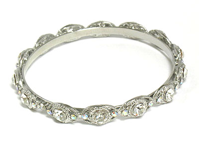 Crystal deco metal bangle