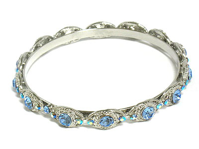 Crystal deco metal bangle