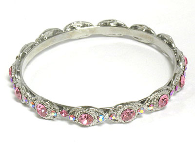 Crystal deco metal bangle