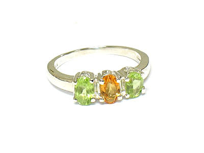 925 sterling silver with semi precious stone ring - peridot