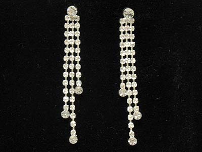 Boutique style rhinestone triple drops earring 