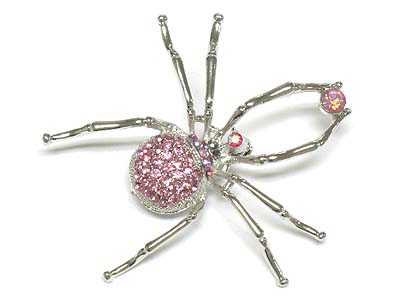 Crystal spider brooch