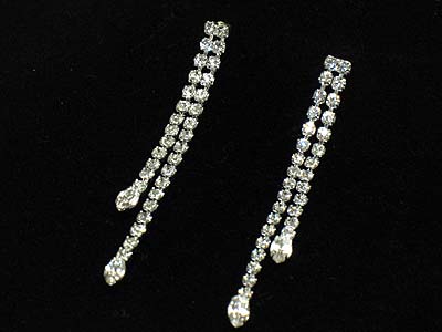 Rhinestone double line drop earring