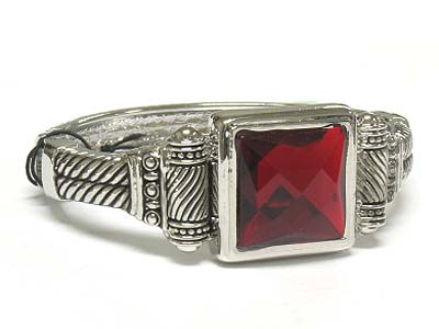 Large acryl square stone pave casting metal bracelet 