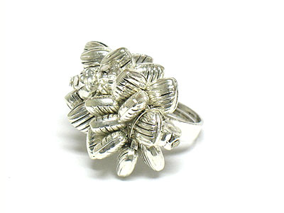 Metal heart cluster adjustable size fashion ring