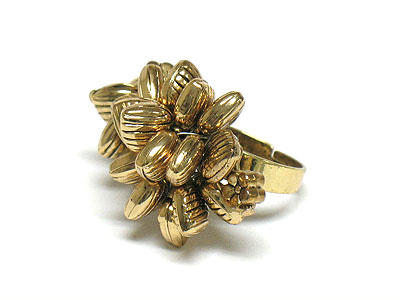 Metal heart cluster adjustable size fashion ring