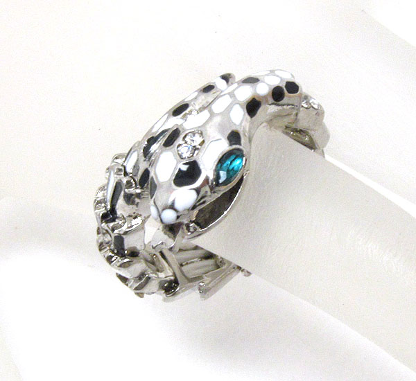 Crystal and epoxy deco snake ring