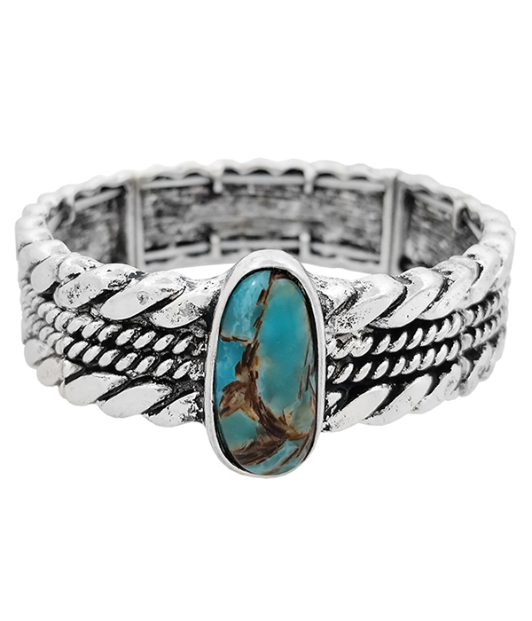 Western style turquoise stretch bracelet