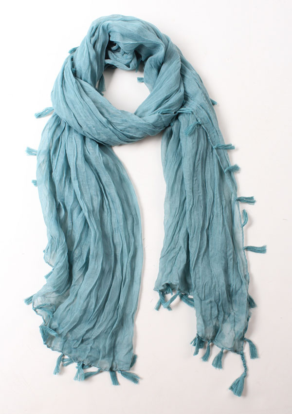 Tassel and wrinkle  scarf