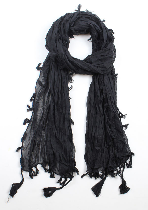 Tassel and wrinkle  scarf