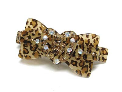 Crystal deco animal print hair pin