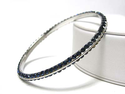 Single crystal line bangle bracelet