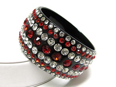 Crystal stud large acrylic bangle bracelet