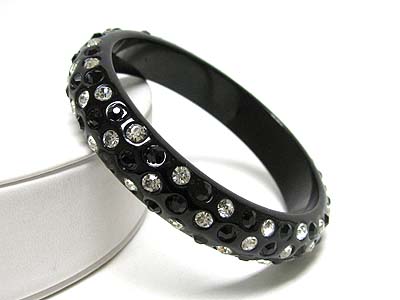 Crystal stud acrylic bangle bracelet