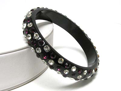 Crystal stud acrylic bangle bracelet